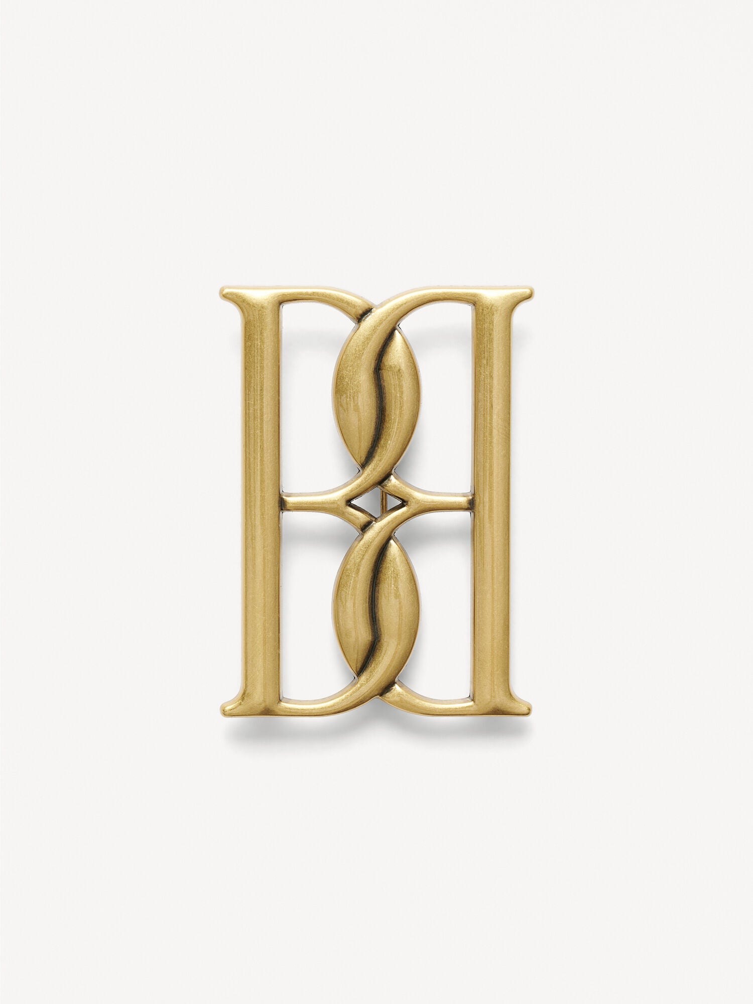 Mono large gold-tone brooch