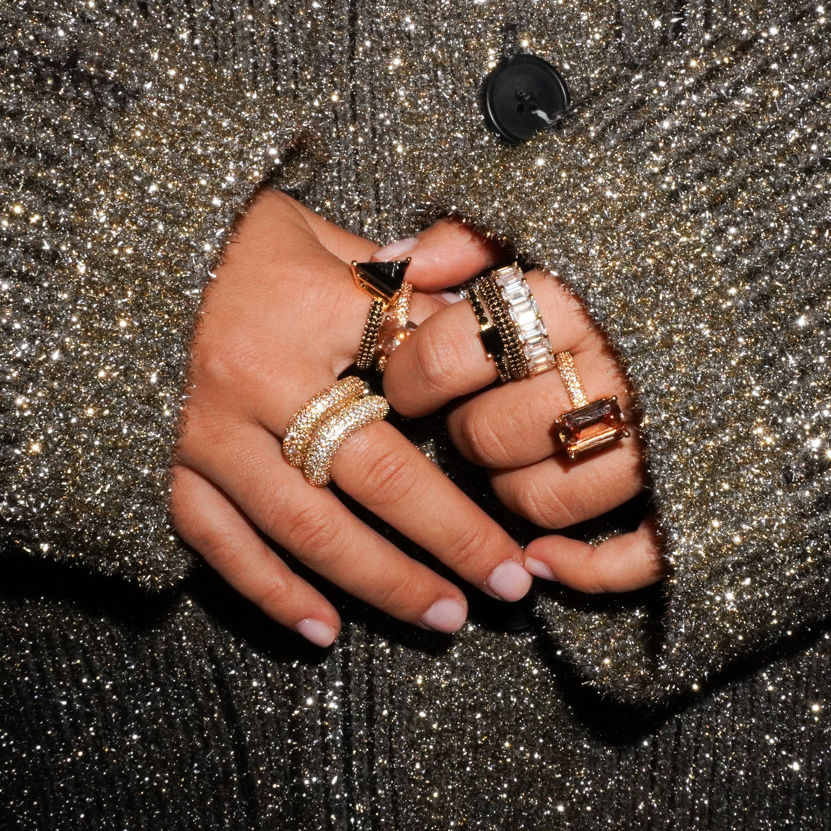 Izabel Display, Chunky colorful ring brown gold