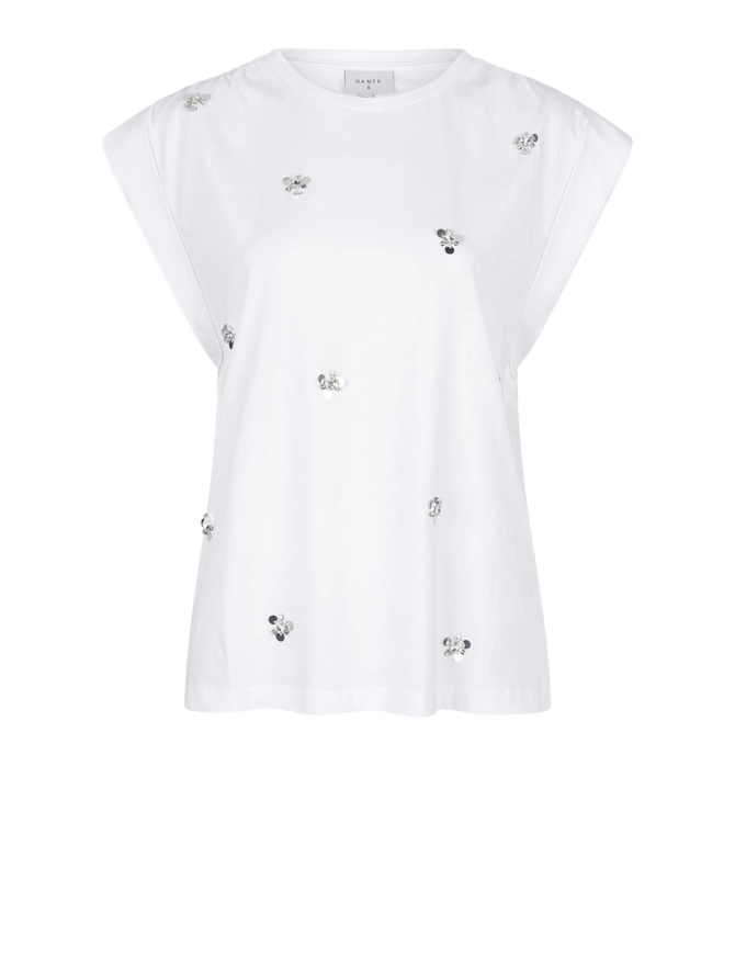 Dante6 Sparrow White Sequins Tee