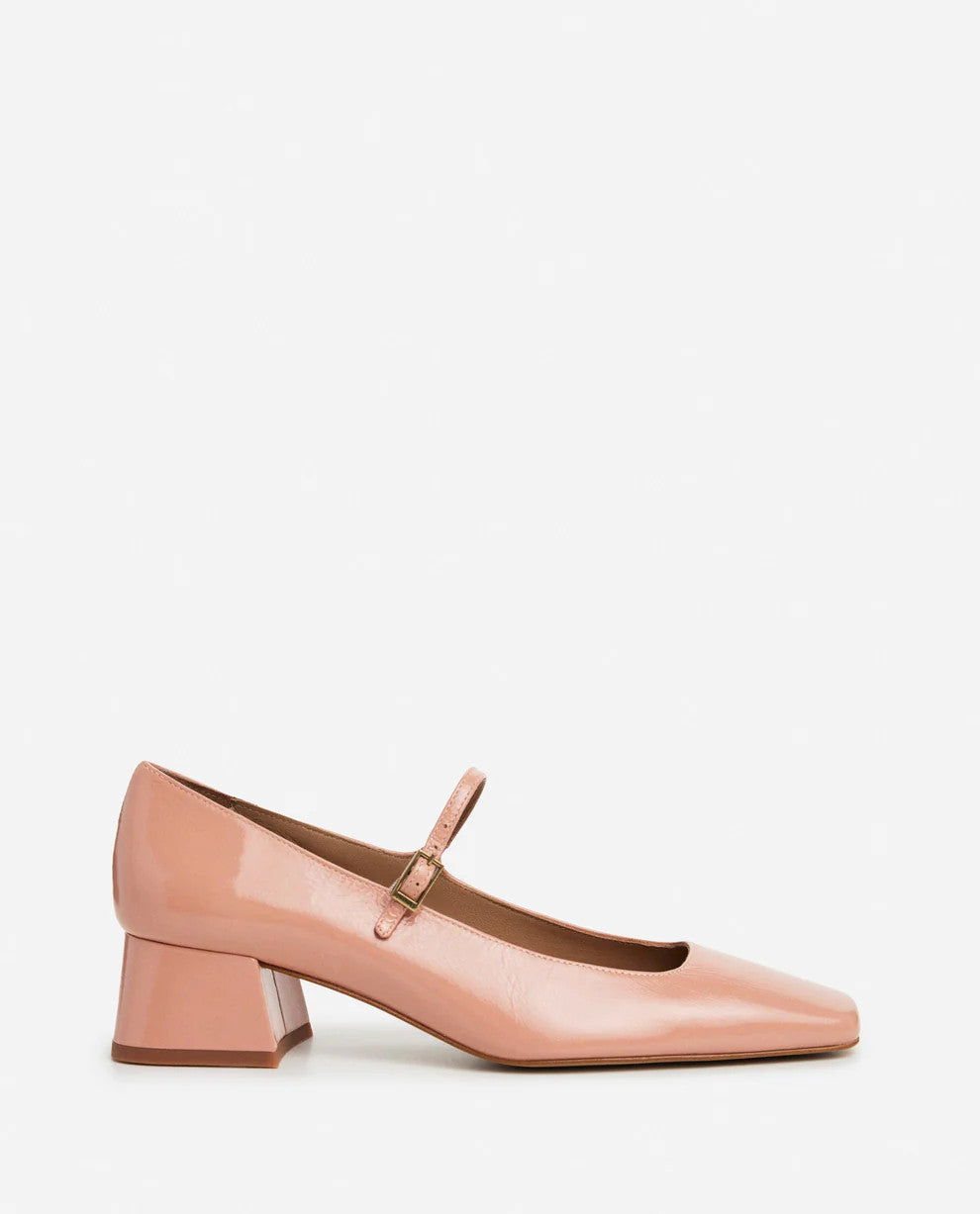 Flattered, Evan Heel Wrinkled Patent Blush Pink