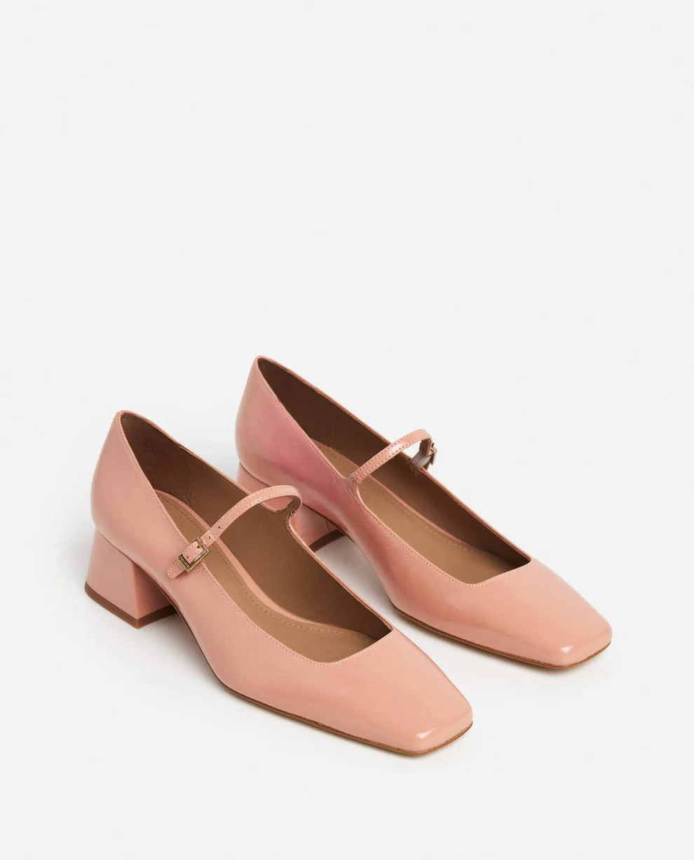 Flattered, Evan Heel Wrinkled Patent Blush Pink