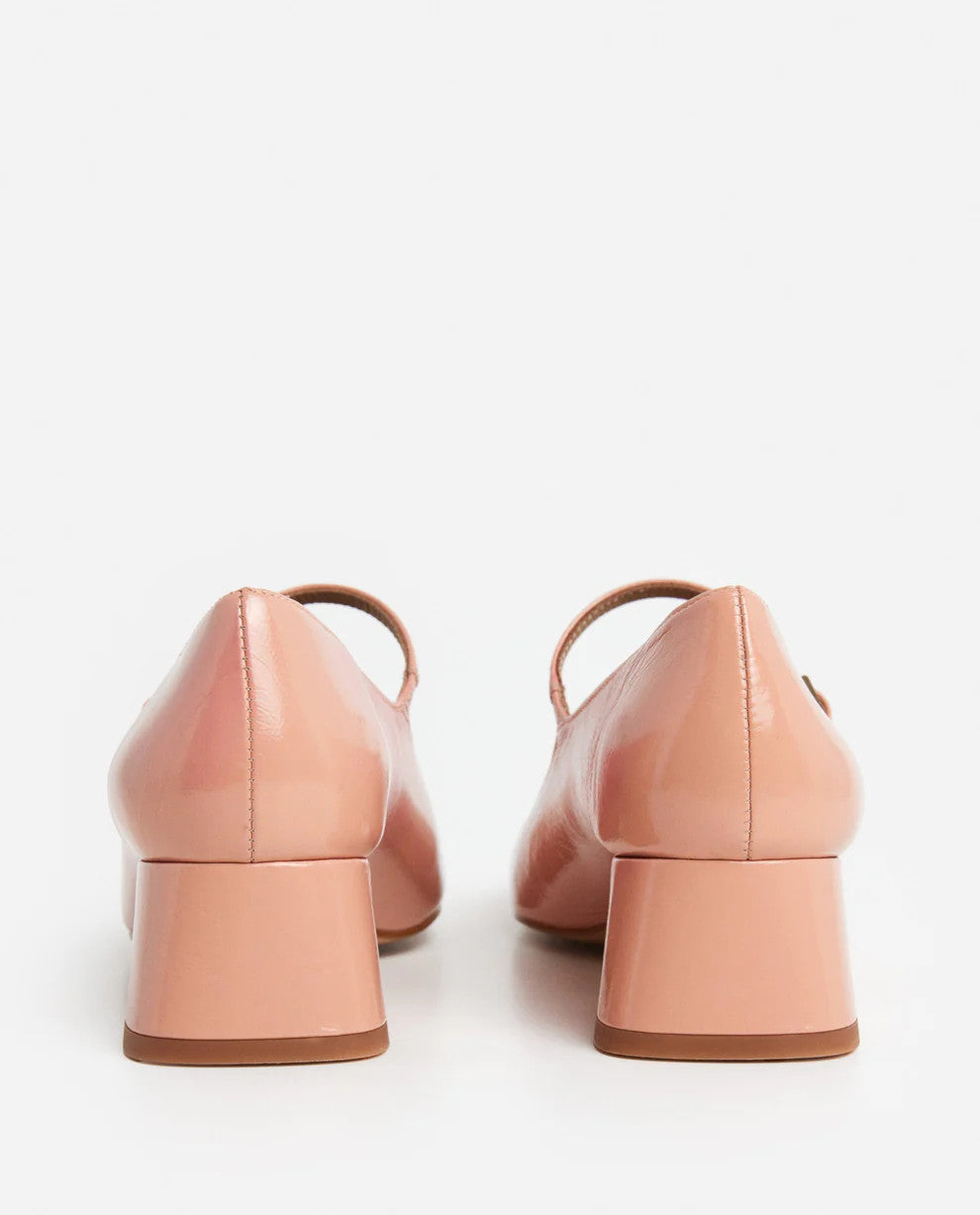 Flattered, Evan Heel Wrinkled Patent Blush Pink