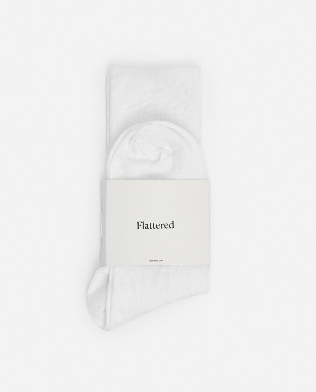 Flattered Sock Woven Mercerized Cotton White