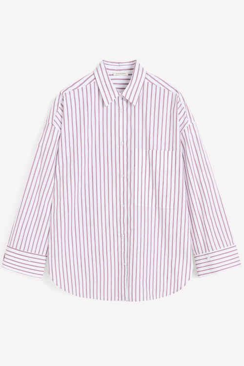 BY MALENE BIRGER DERRIS SHIRT CABERNET STRIPE