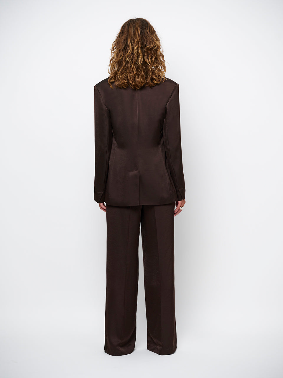 Satin double-breasted blazer