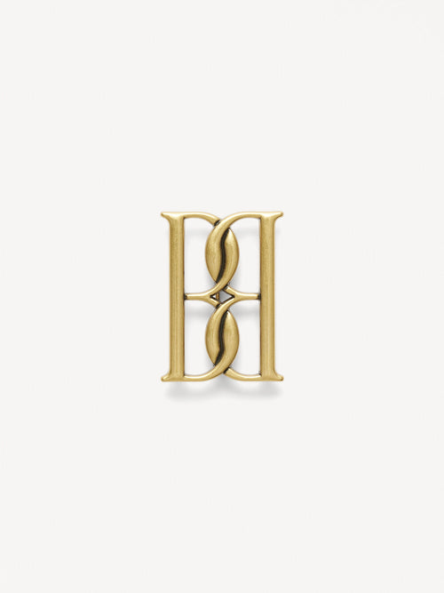 Mono small gold-tone brooch