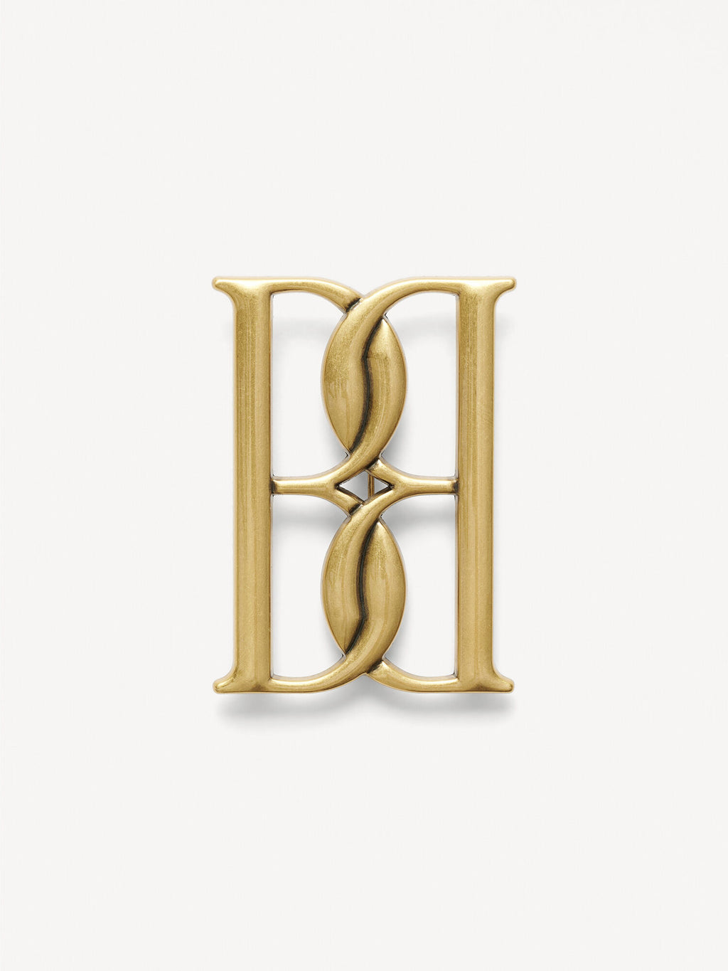 Mono large gold-tone brooch