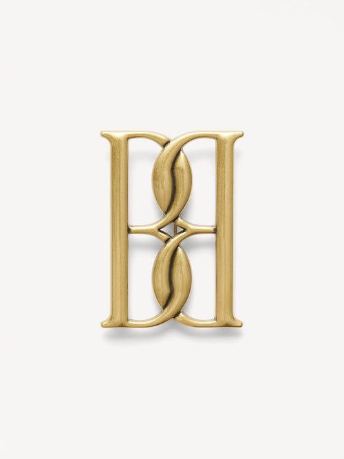 Mono large gold-tone brooch