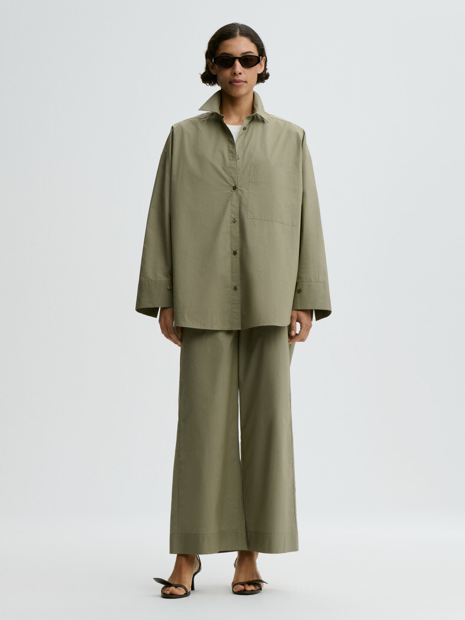 By Malene Birger, Derris Organic Cotton Shirt  Deep Lichen Green
