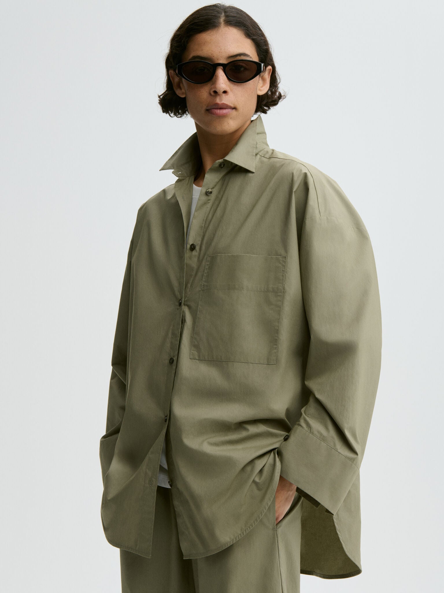 By Malene Birger, Derris Organic Cotton Shirt  Deep Lichen Green