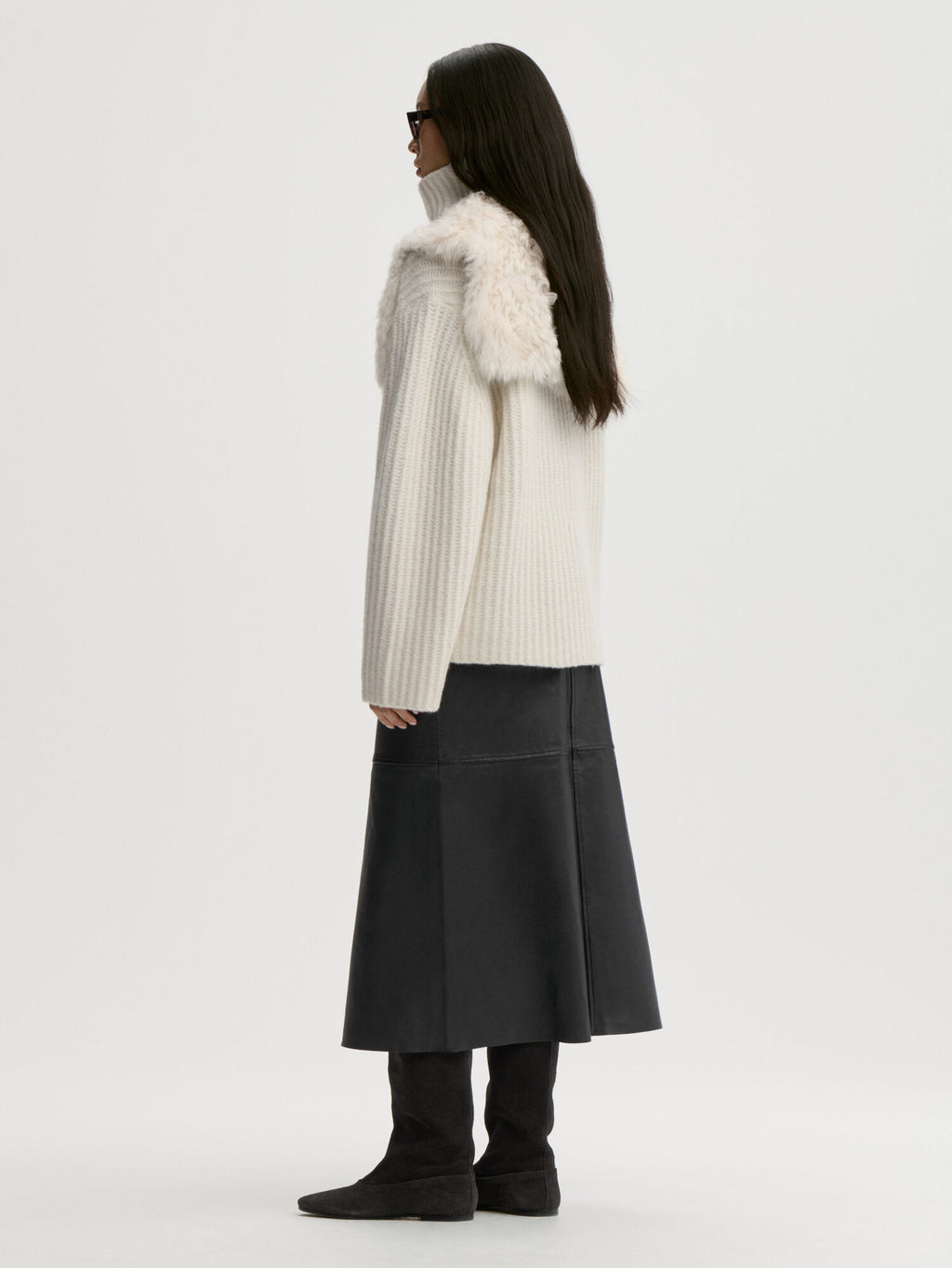 Solene leather skirt