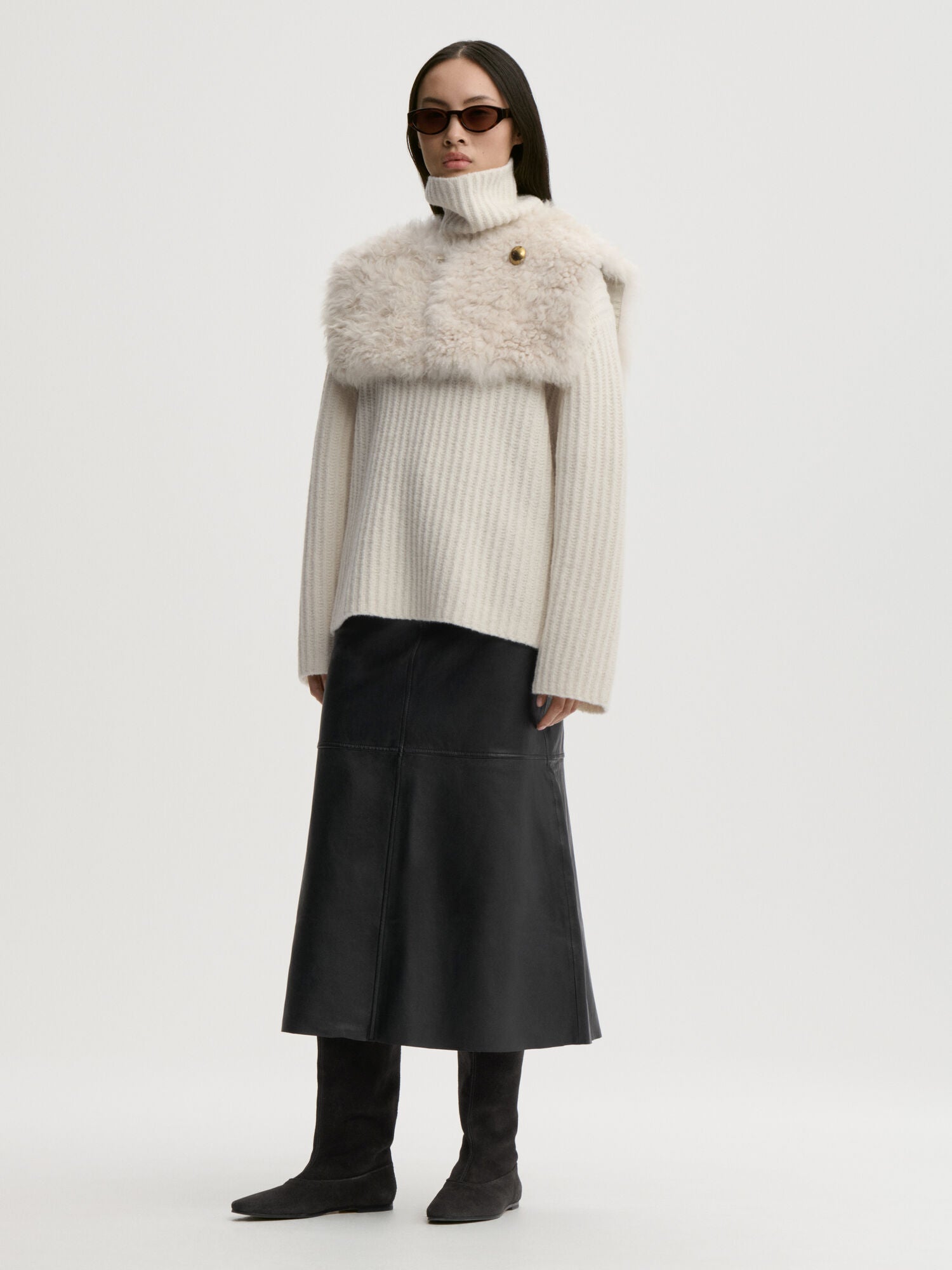 Solene leather skirt