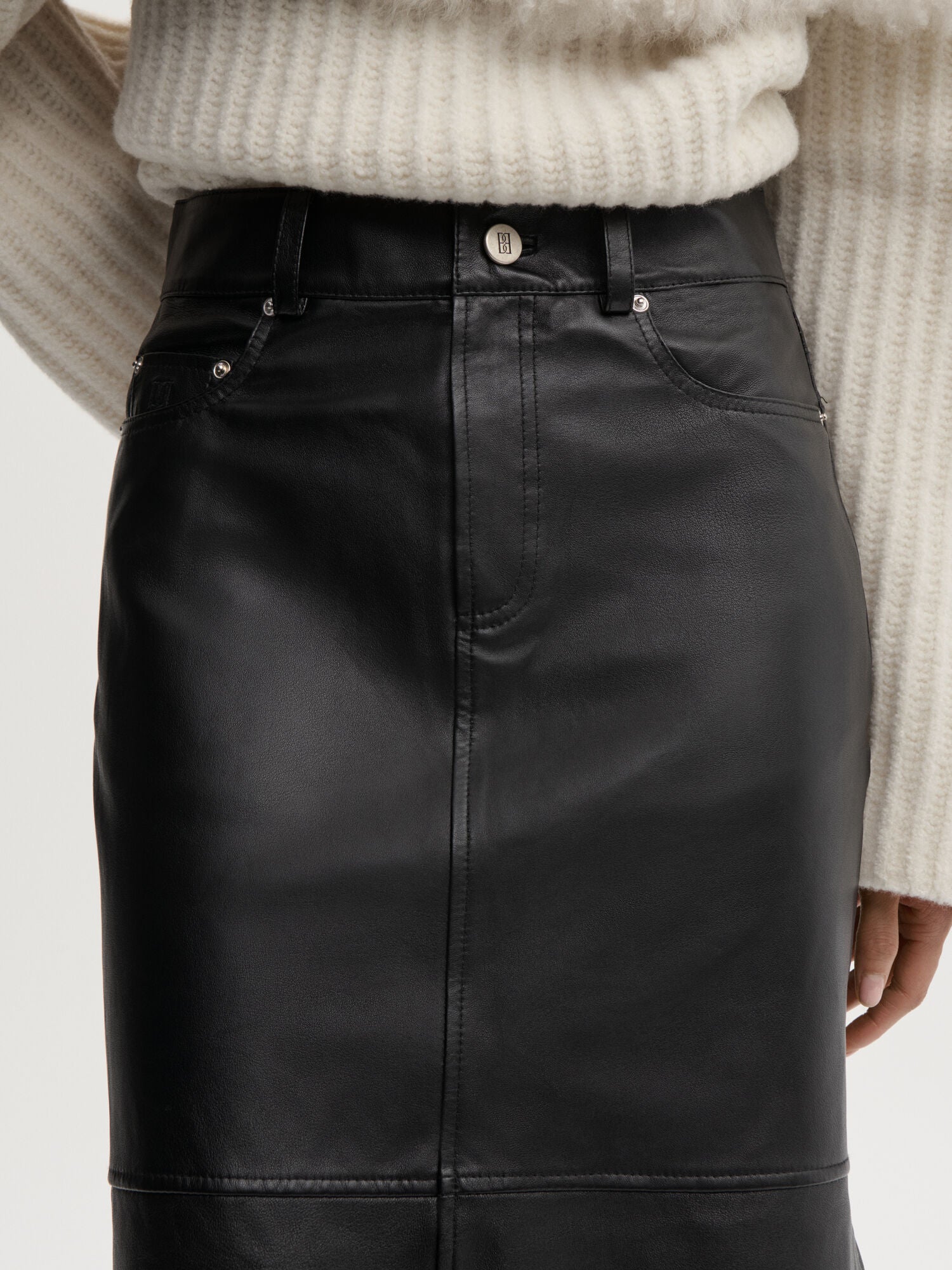 Solene leather skirt