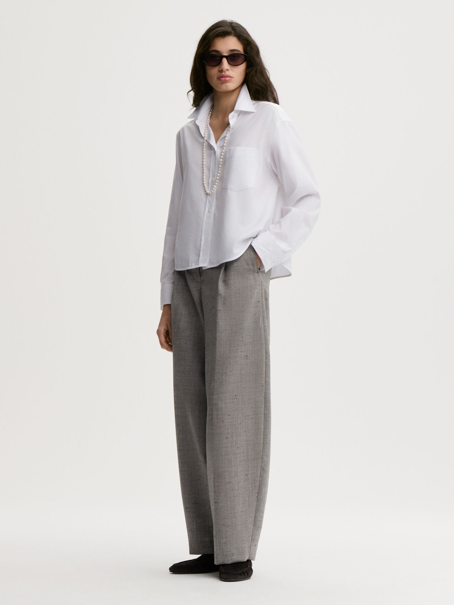 Audrey Cropped organic cotton shirt