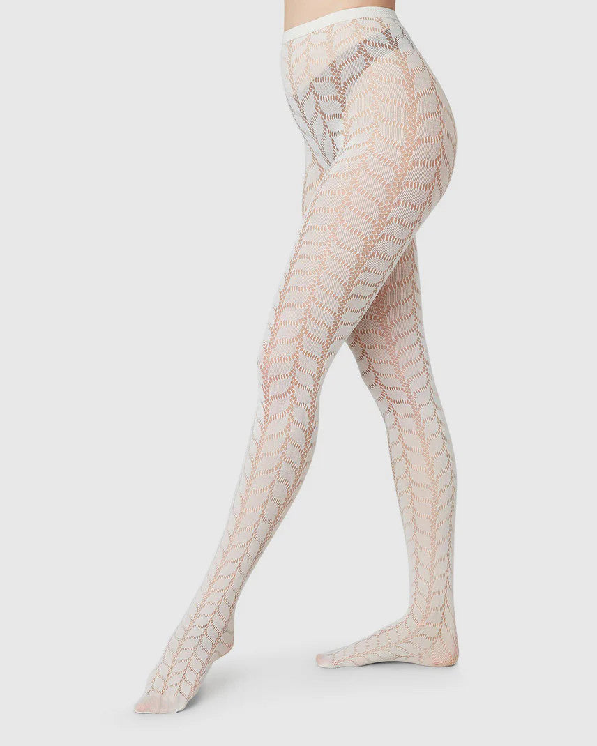 Swedish Stockings, Meja Net Tights Ivory