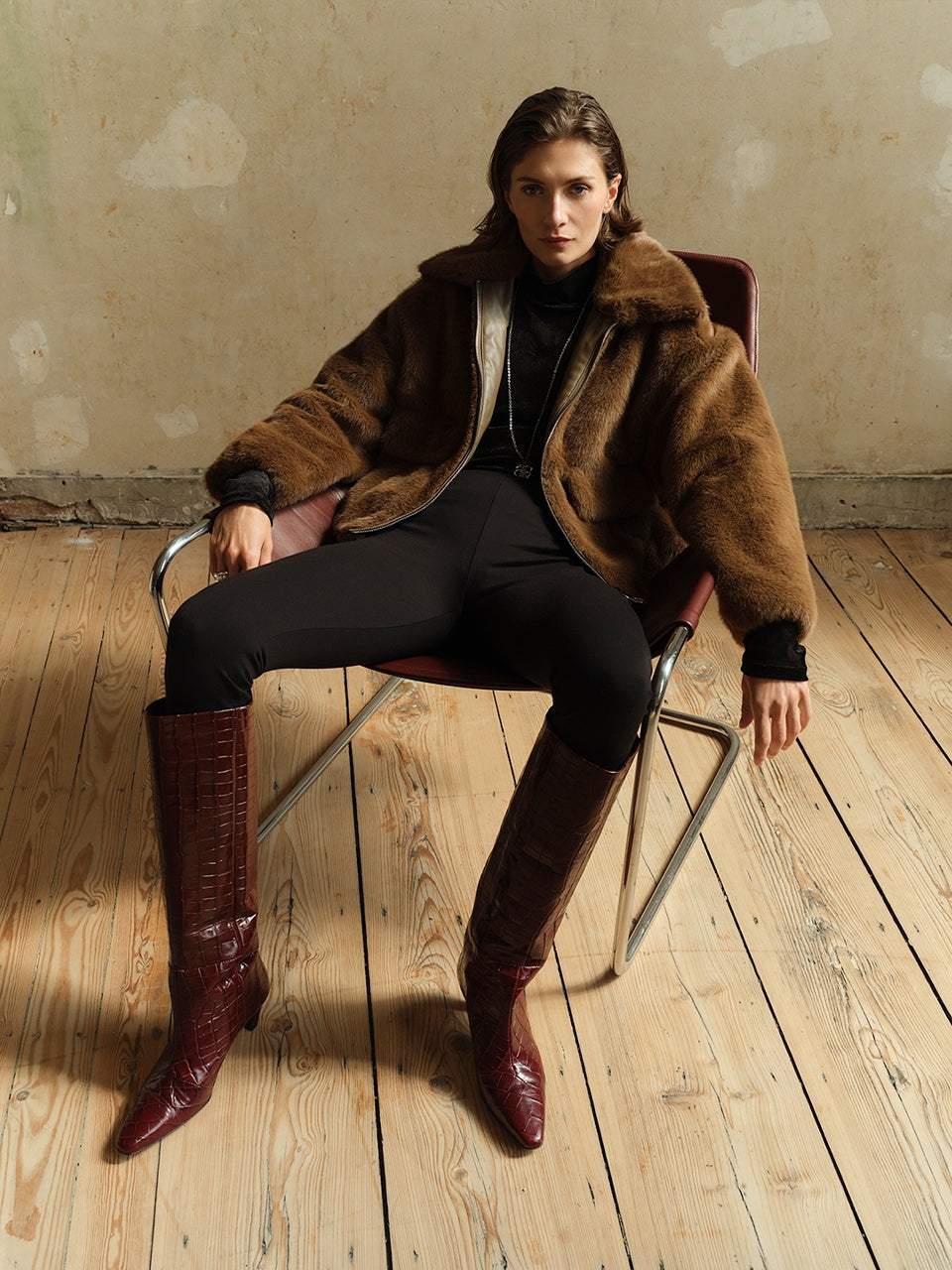 Faux fur jacket