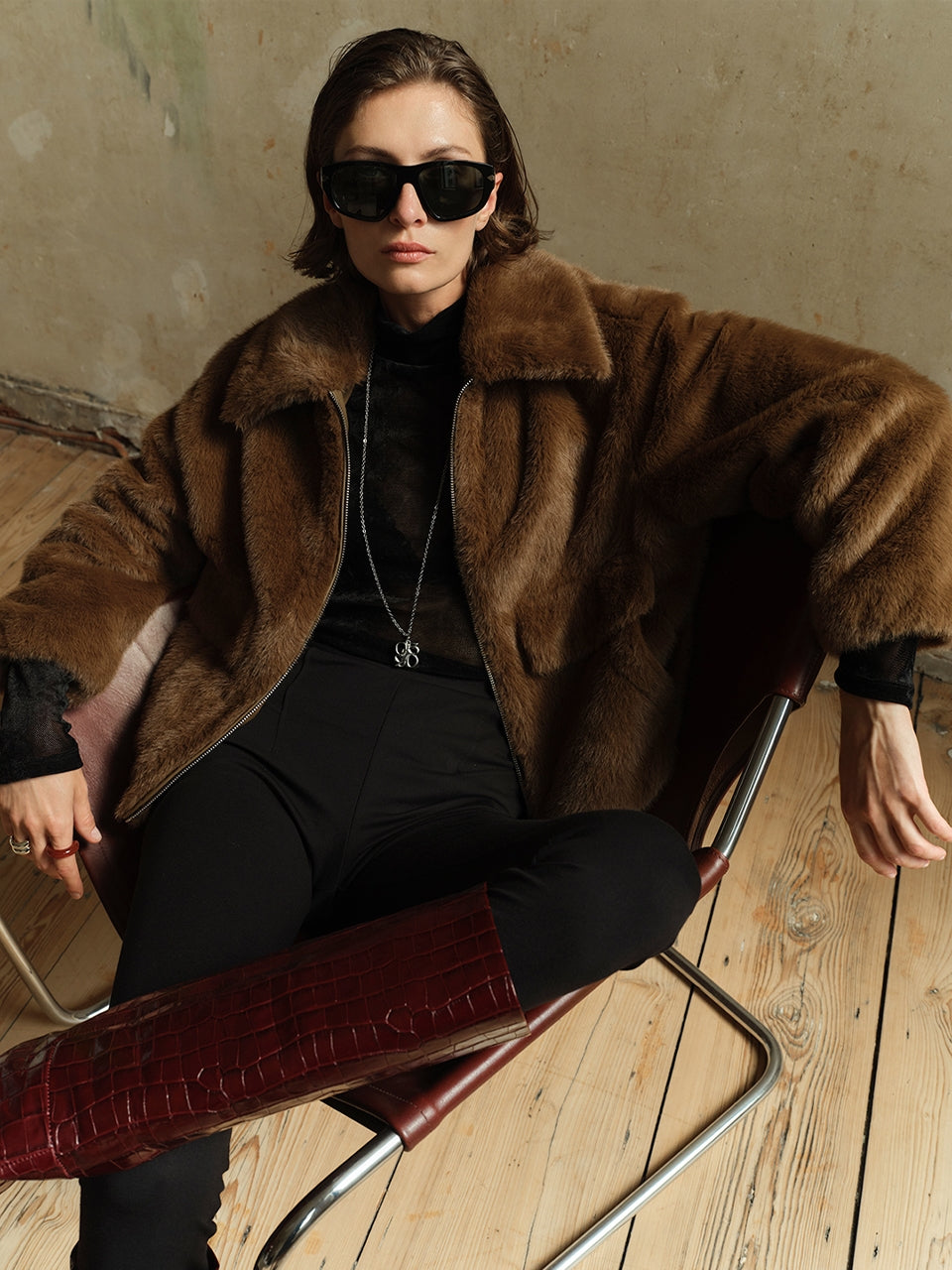 Faux fur jacket