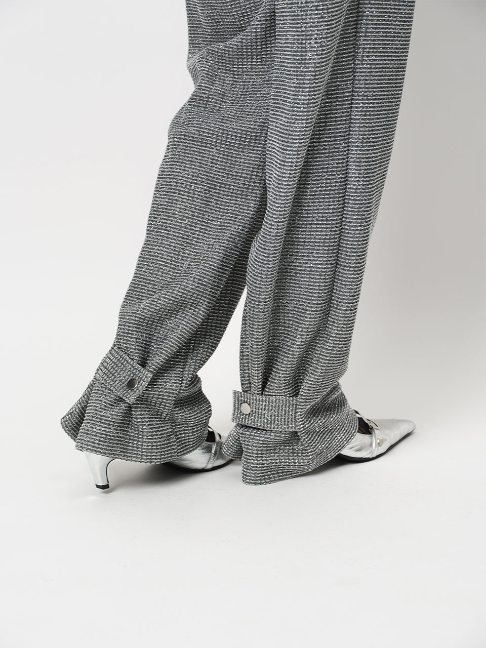 Metallic straight pants