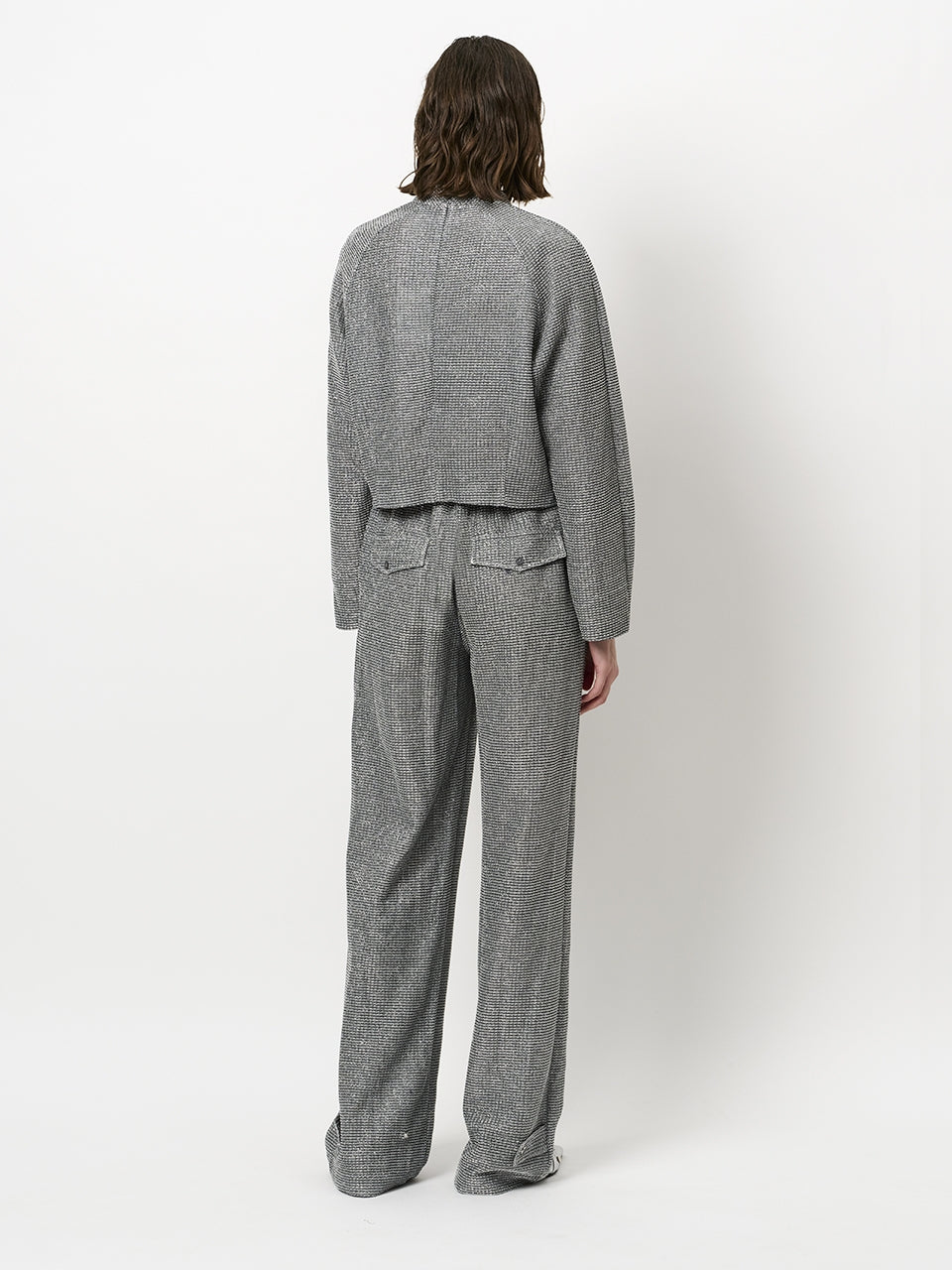 Metallic straight pants