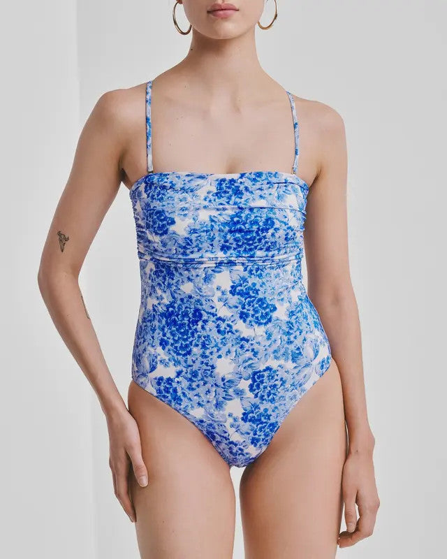 by TiMo, Bandeau Swimsuit Azure Meadow