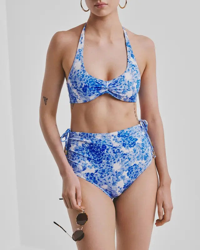 by TiMo, Triangle Bikini Top Azure Meadow