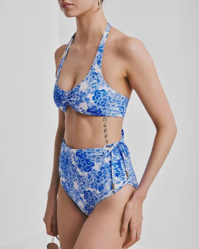 by TiMo, Triangle Bikini Top Azure Meadow