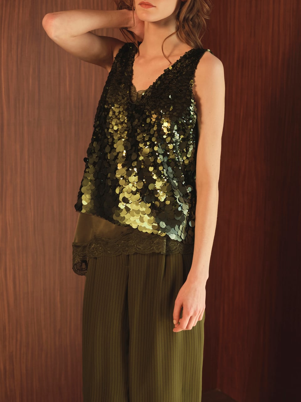 Satin lace camisole
