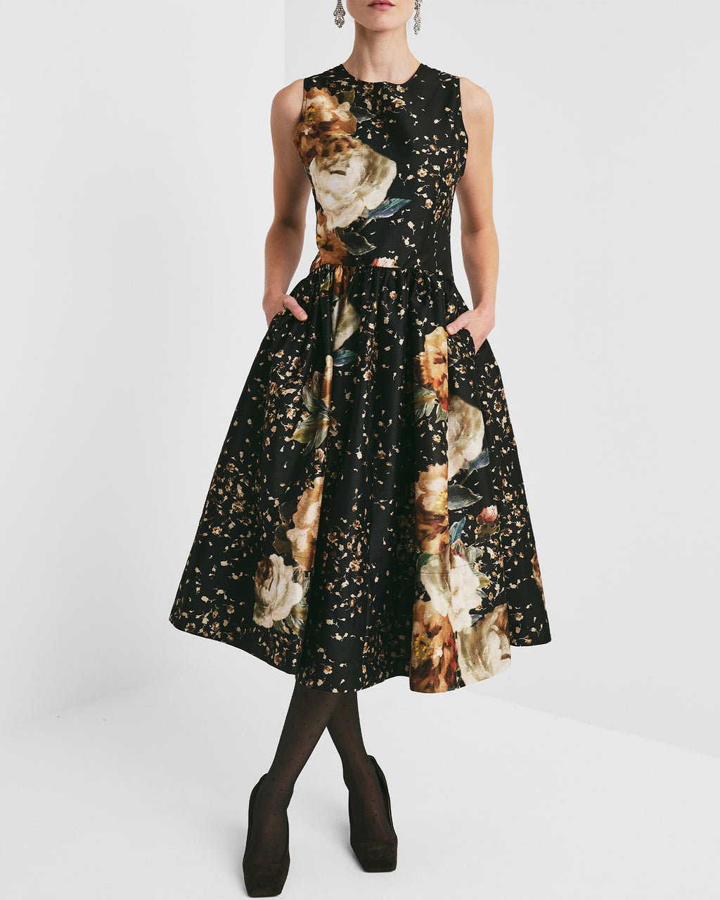 Taffeta Midi Dress