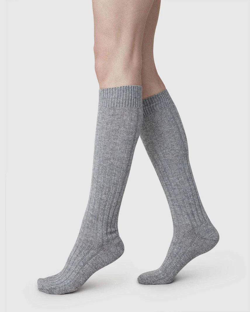 Swedish Stockings, Bodil Chinky Knee-Highs Grey