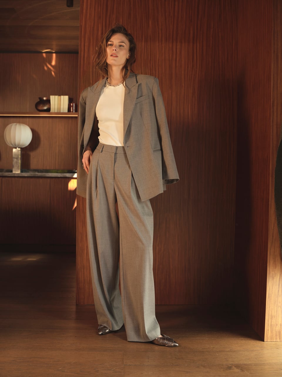 Pleated tailored pants
