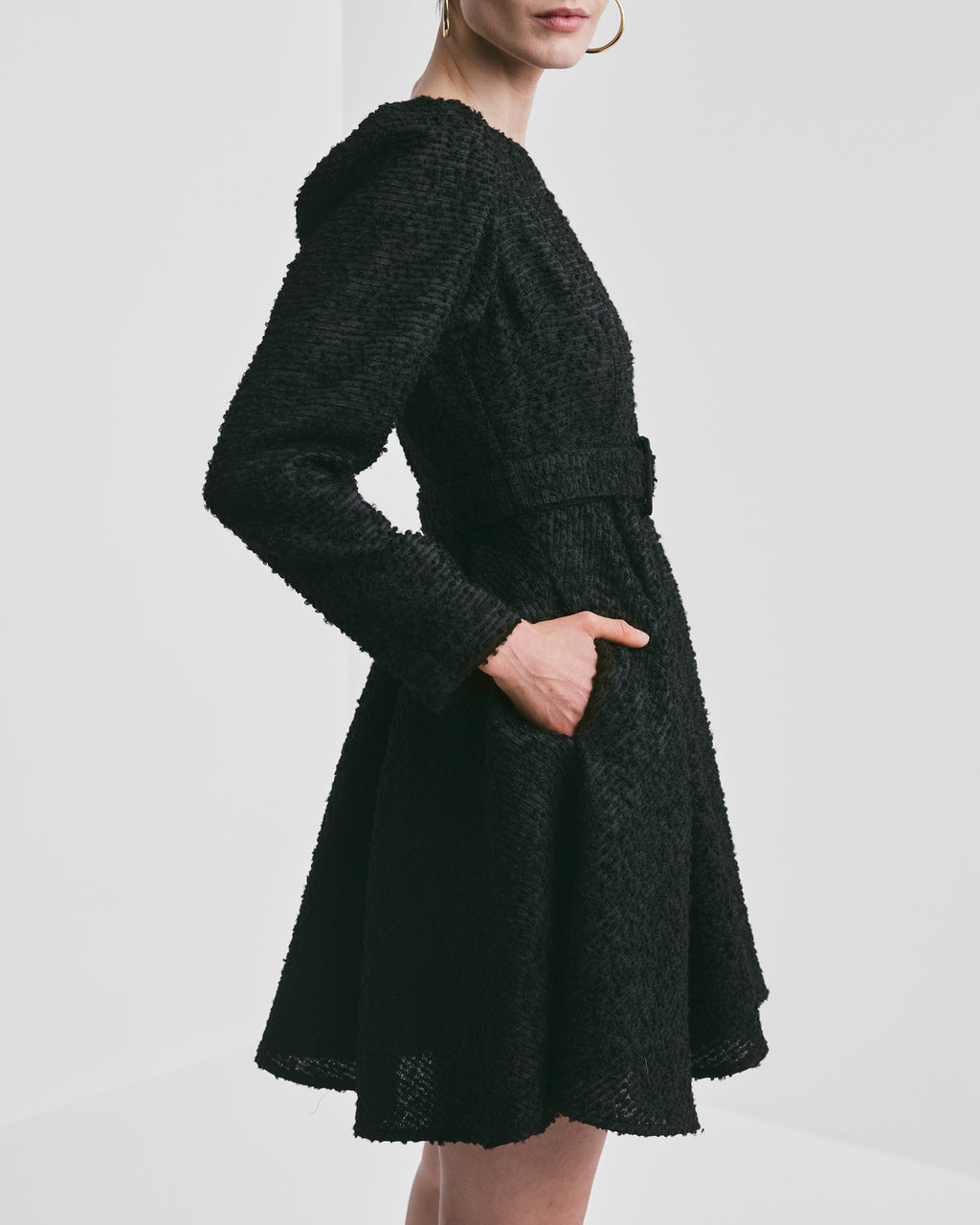 Bouclé Belt Dress