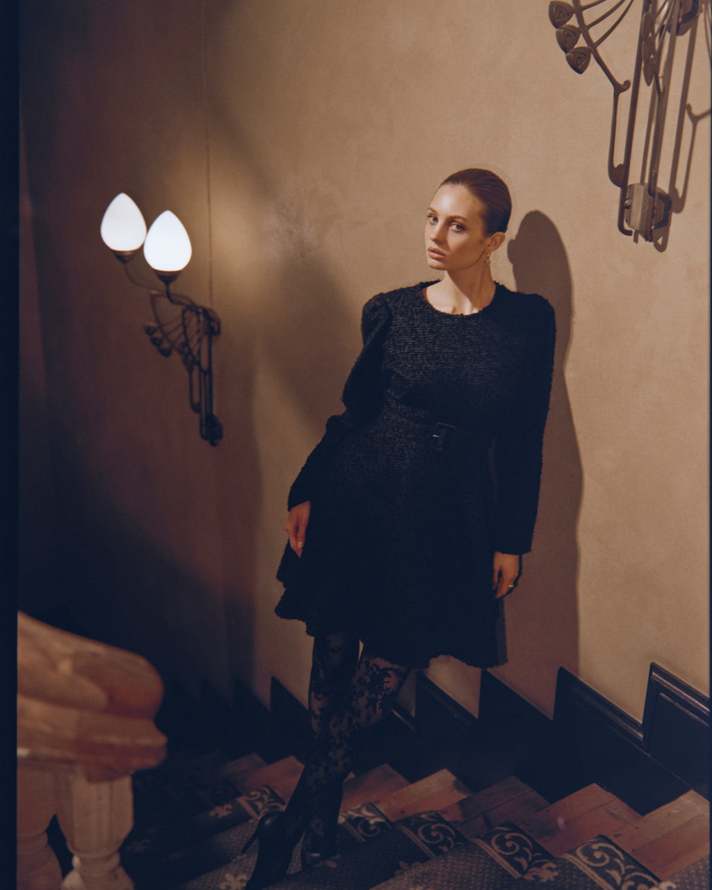 Bouclé Belt Dress