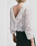 Striped Organza Frill Top