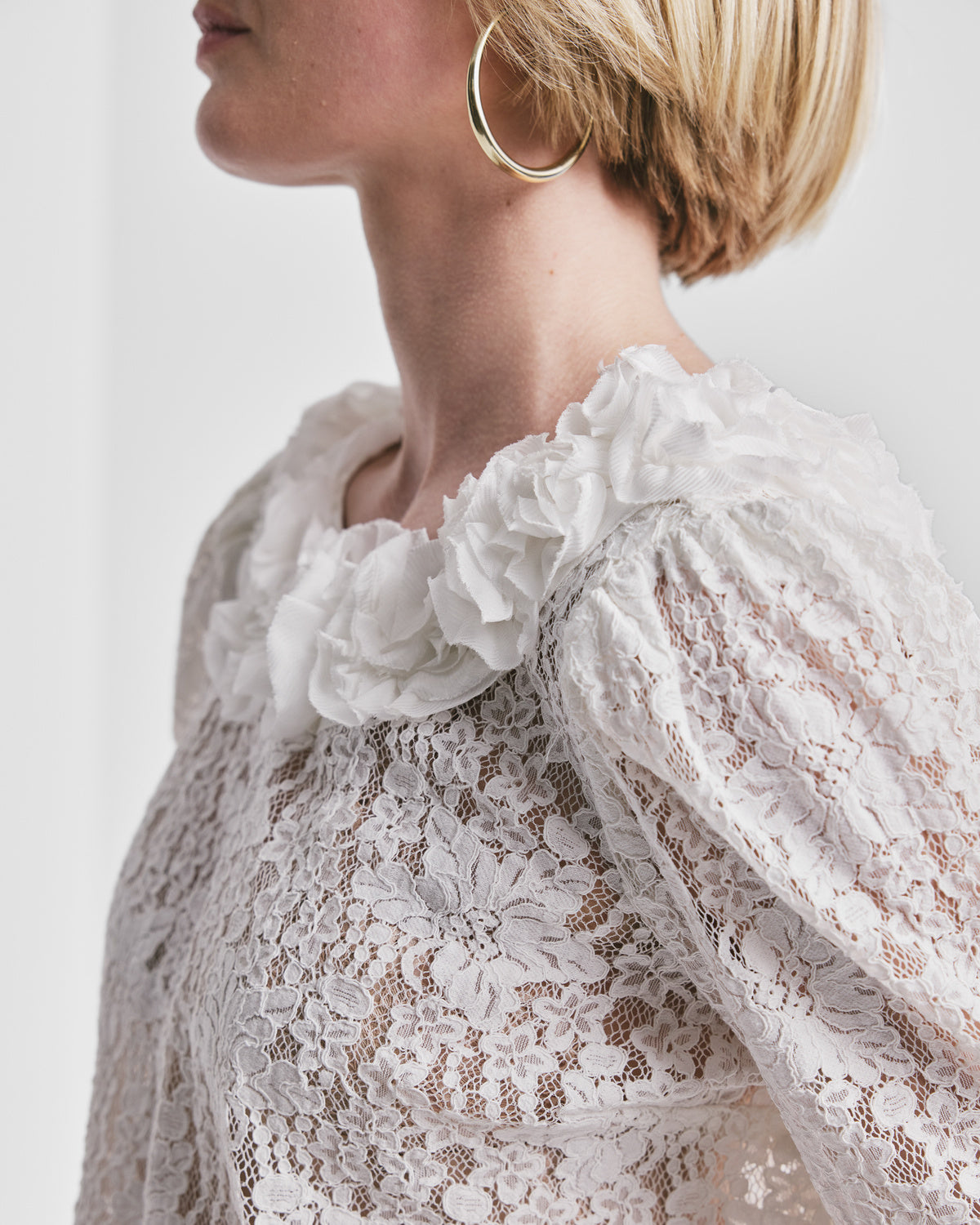 Striped Organza Frill Top