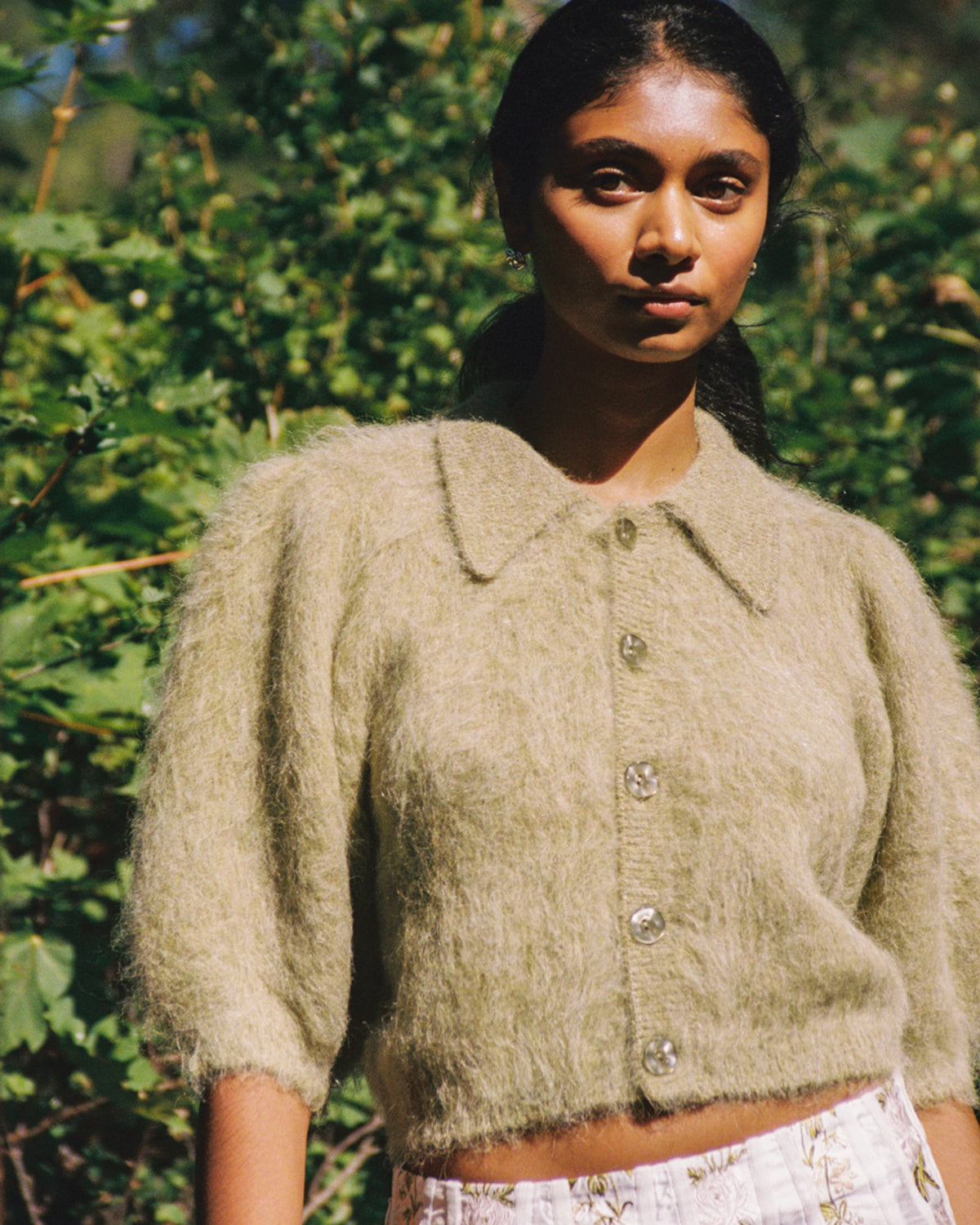 Hairy Knit Puffed Jacket