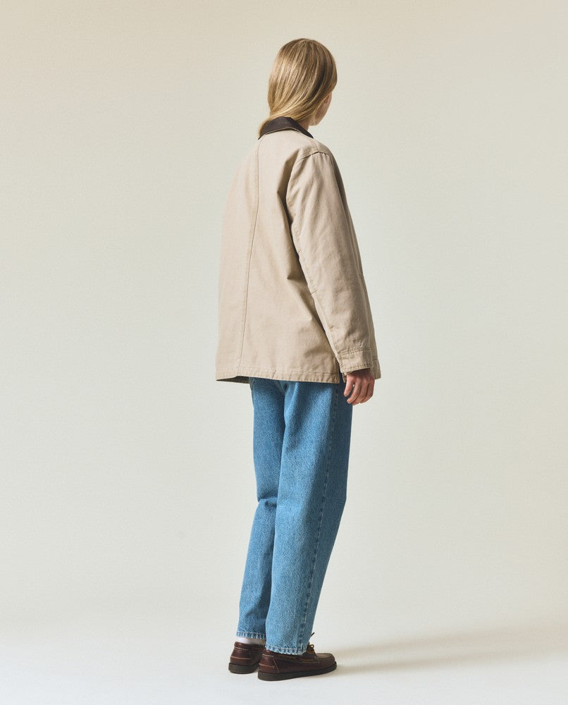 Cotton canvas chore jacket, light brown