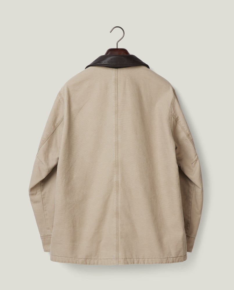 Cotton canvas chore jacket, light brown