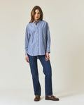 Casual lyocell blend striped shirt, blue/white