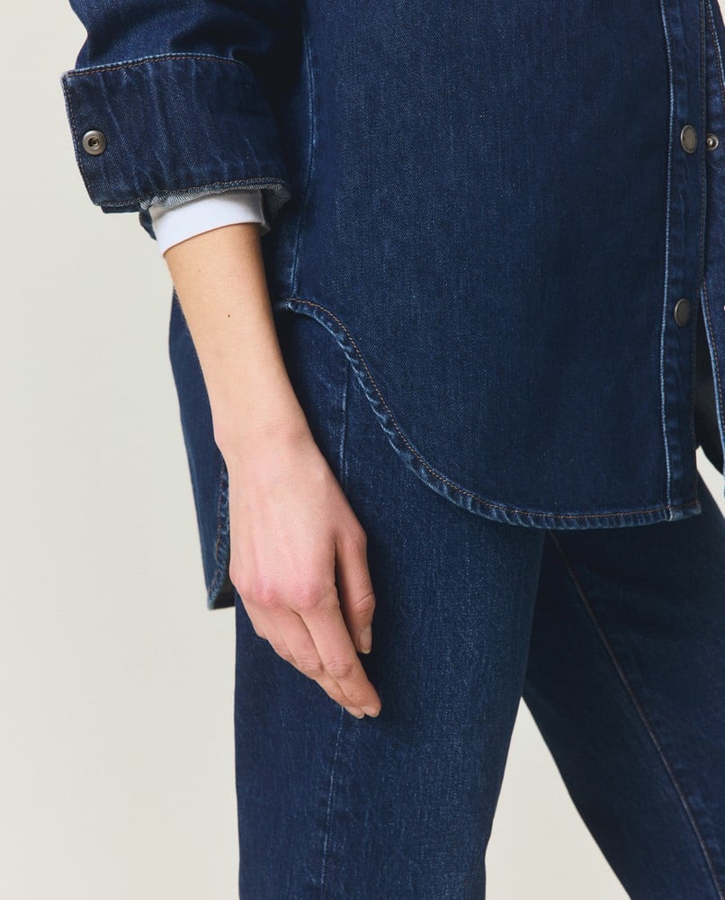 Oversized denim shirt, dark blue