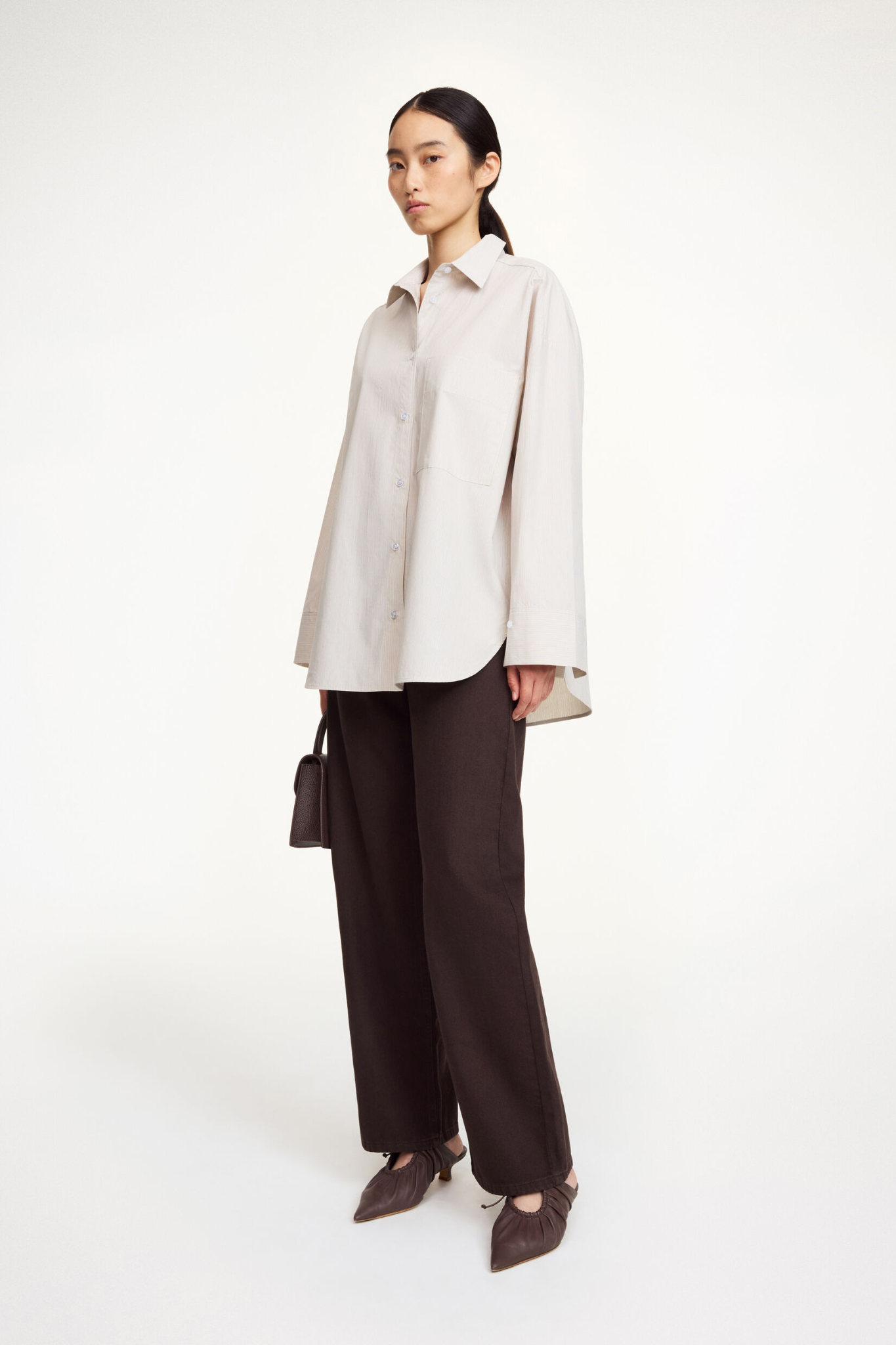 BY MALENE BIRGER DERRIS SHIRT OLD BEIGE THIN STRIPE