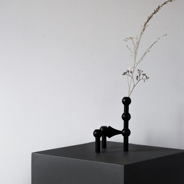 STOFF NAGEL VASE, BLACK