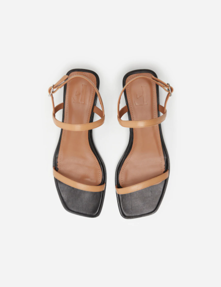 Flattered, Juno Leather Heels Caramel
