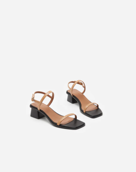 Flattered, Juno Leather Heels Caramel
