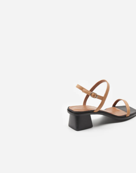 Flattered, Juno Leather Heels Caramel