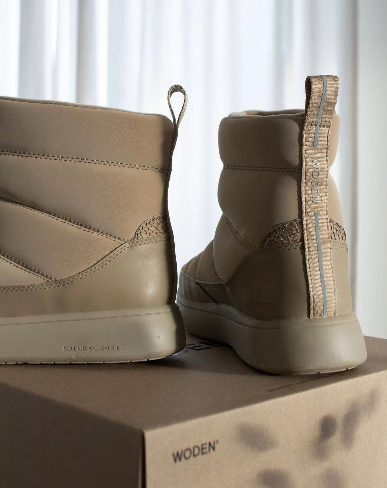 Woden, Isa waterproof Boots, Silver Mink