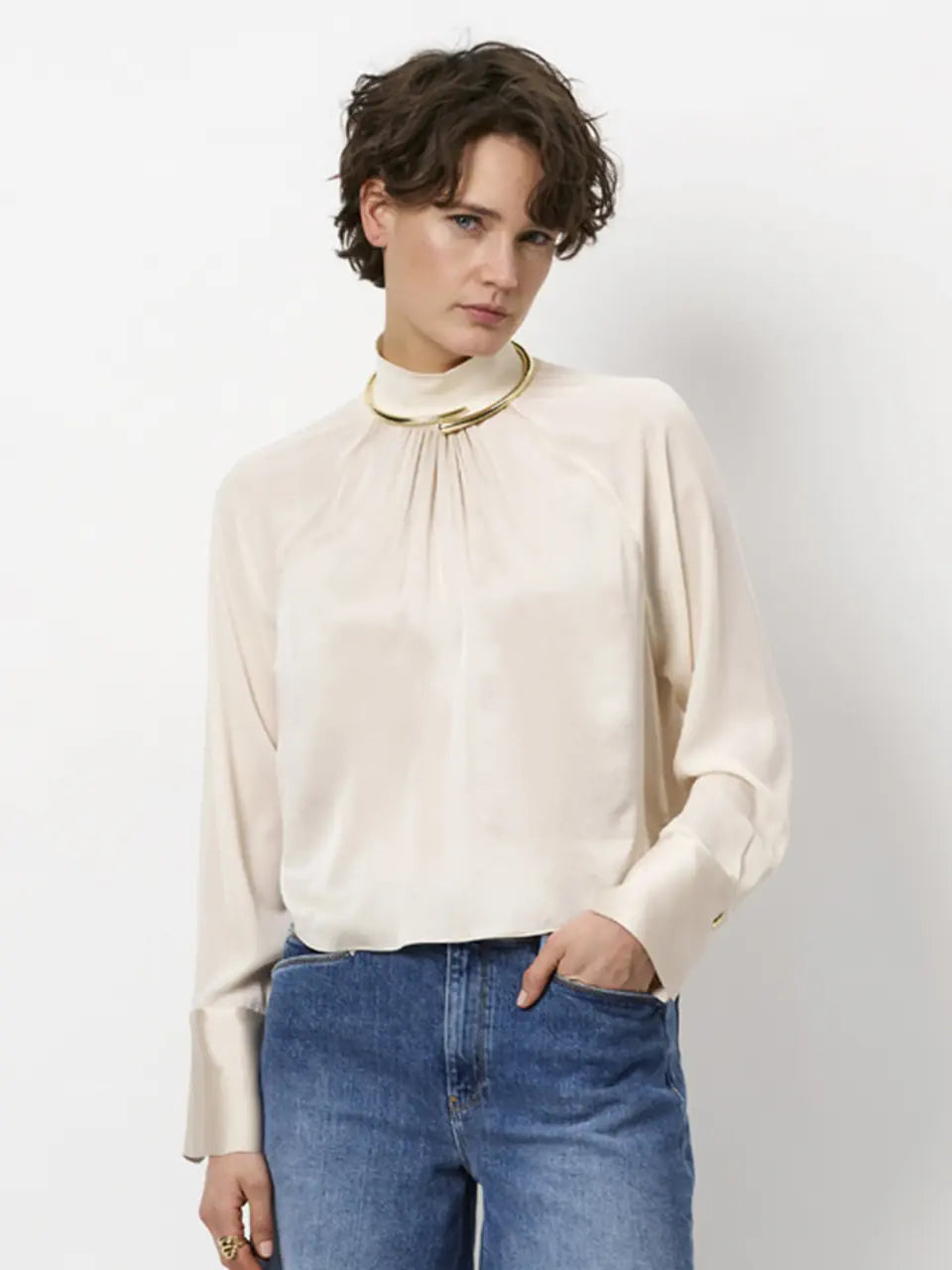 Silk mix top