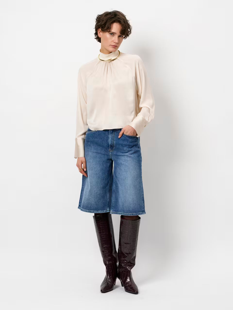 Silk mix top