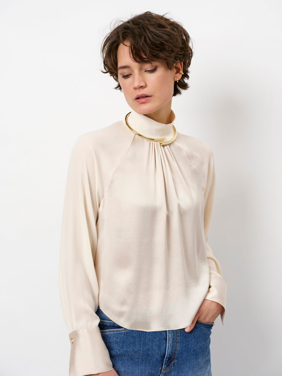 Silk mix top