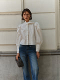 Smocked cotton blouse