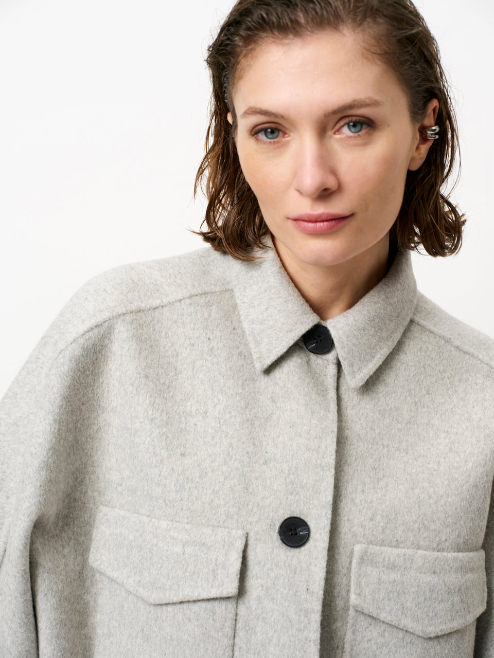 Wool cape jacket